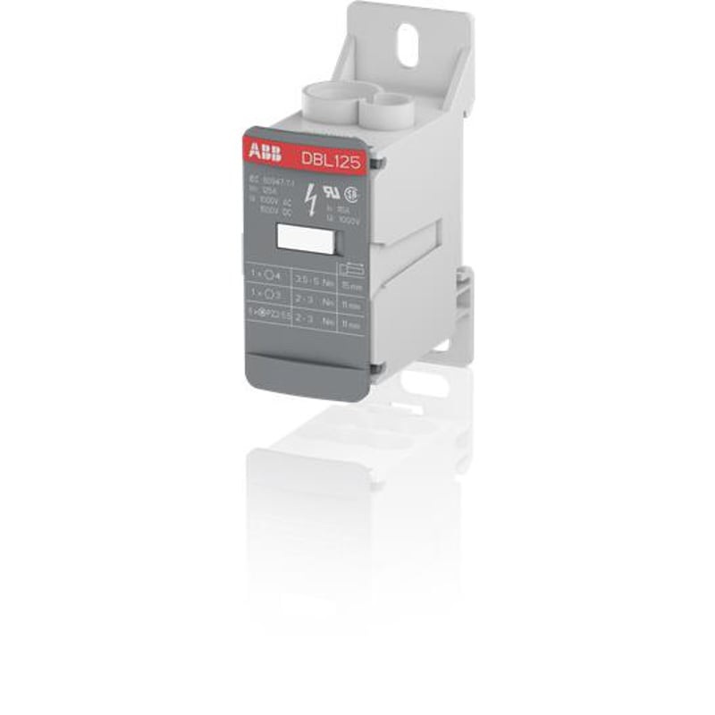 Terminal Block Distribution Gray 125A Feed Through 28.2mm W By Entrelec 1SNL312510R0000
