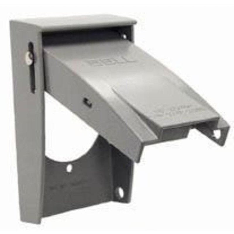 Weatherproof Cover 1-Gang Single Receptacle Vertical Aluminum By Hubbell-Raco 5031-0