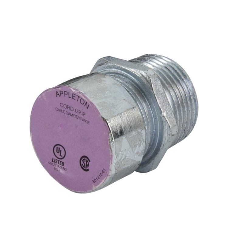 Liquidtight Strain Relief Cord and Cable Connector 1-1/4 Hub Cable Range 0.875 – 1.000 Steel By Appleton CG87125S
