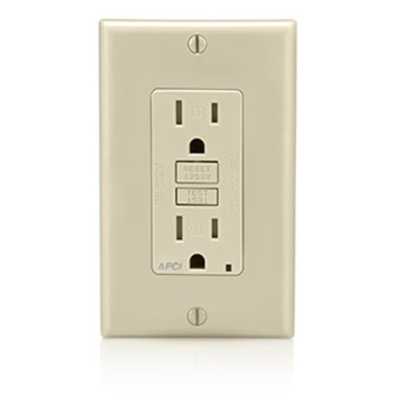 Tamper-Resistant AFCI Receptacle 15A 120V Ivory By Leviton AFTR1-I