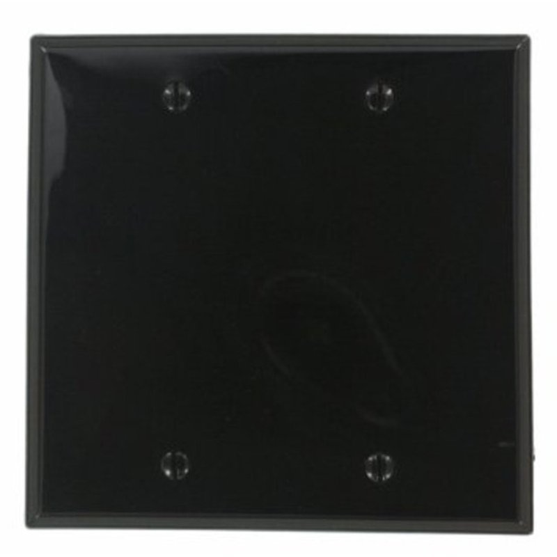 Blank Wallplate 2-Gang Nylon Black Standard Box Mount By Leviton 80725-E