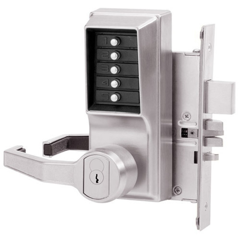 Dormakaba L8146M-026-41 Pushbutton Mortise Lock with Lever Medeco Core override in Bright Chrome – KAL DOOR HARDWARE