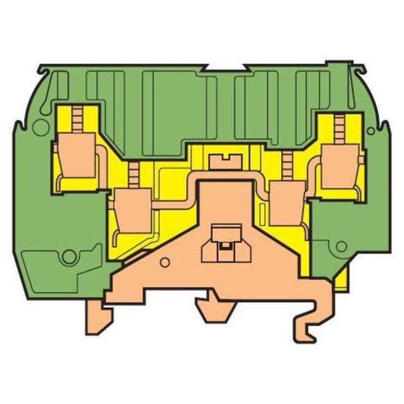 Ground Terminal Block Type: M 4/6A.P.V0 By Entrelec 0195 638.23
