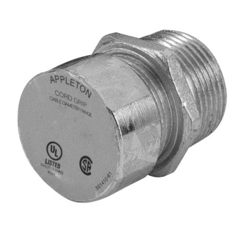 Liquidtight Strain Relief Cord and Cable Connector 1 Hub Cable Range 0.750 – 0.875 Steel By Appleton CG75100S