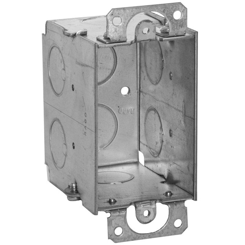 Switch Box 1 Gang 2-3/4 Deep 3/4 and 1/2 Knockouts Steel By Appleton 335