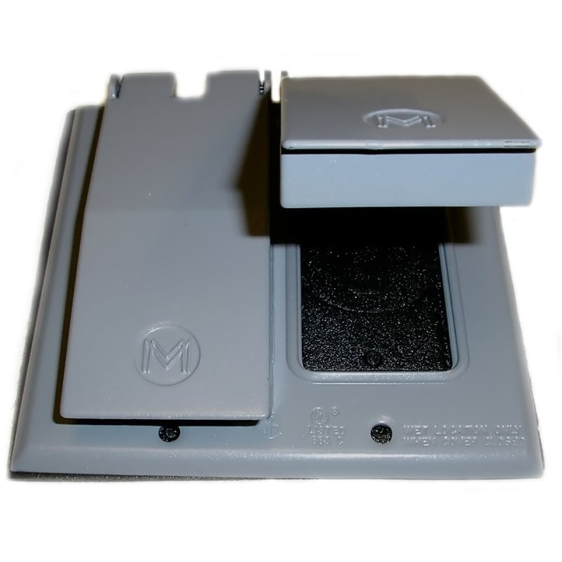 Weatherproof Cover 2 Gang GFCI Type Aluminum Gray By Mulberry Metal 30452