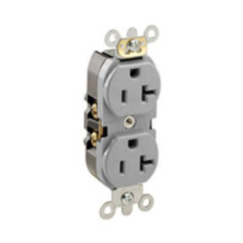 20A Industrial Grade Duplex Receptacle 5-20R Gray By Leviton 5362-GYS