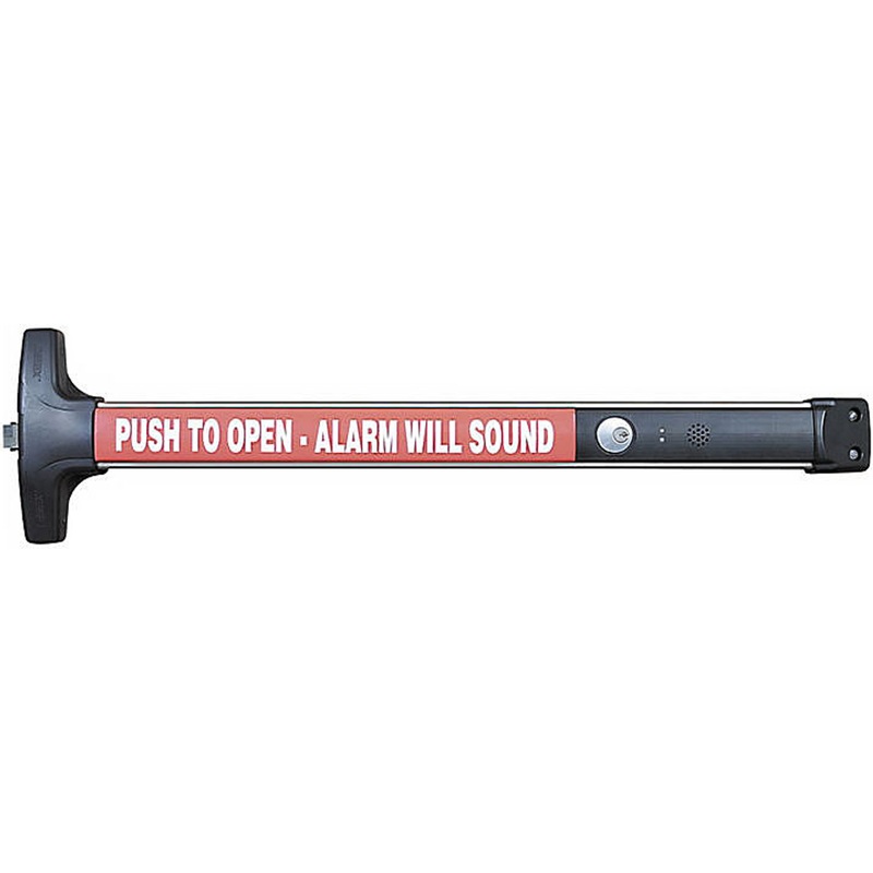 Detex V40 EB CD 628 99 36 Value Series Narrow Stile Rim Exit Device Cylinder Dogging 99 Surface Strike Battery Operated Alarm 36 In. Device Satin Aluminum Clear Anodized – KAL DOOR HARDWARE