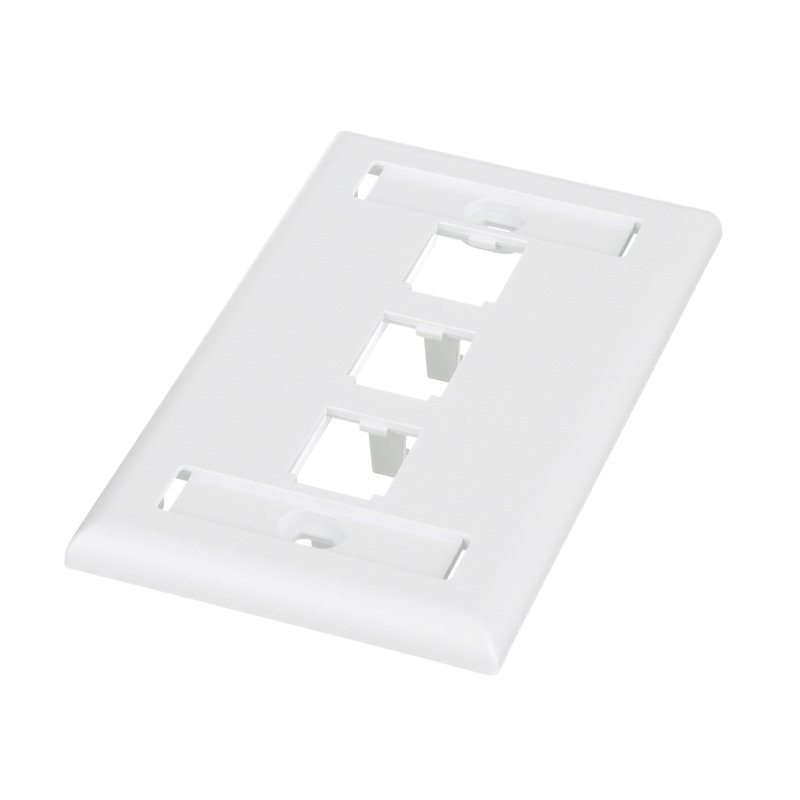 Mini-Com Classic Faceplate 1-Port 3-Port White By Panduit CFPL3WHY
