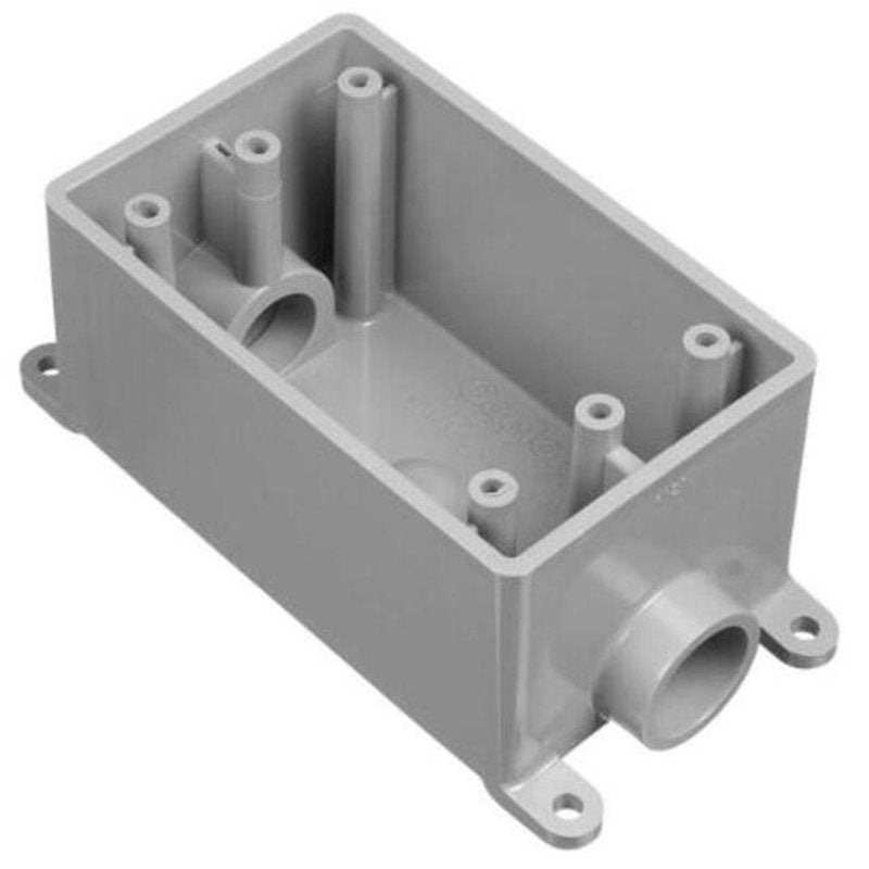 Weatherproof Box FSC Type 1 Gang (2) 1/2 Outlets 2.42 Deep Non-Metallic By Carlon E981DFN