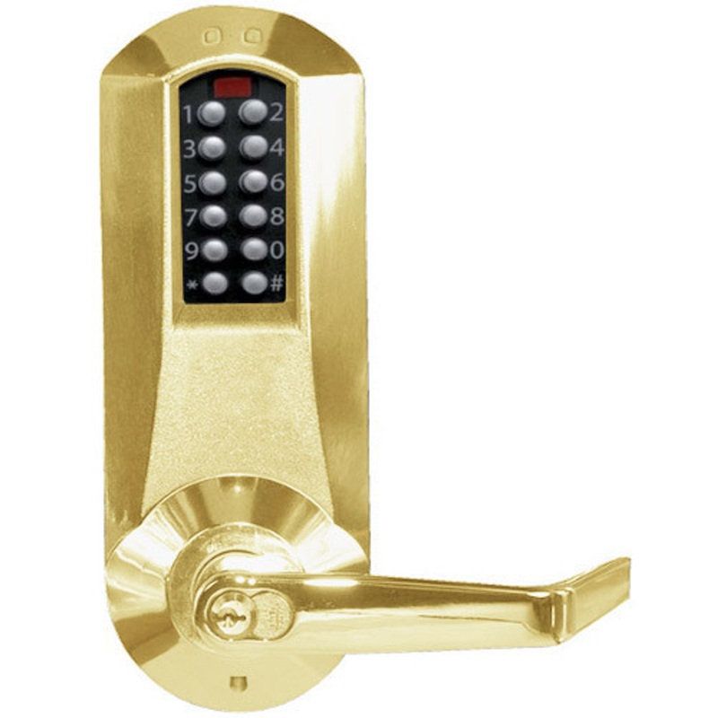 Eplex E5010RWL-606-41 Pushbutton Exit Trim Lever Lock with Sargent Core Override in Satin Brass – KAL DOOR HARDWARE