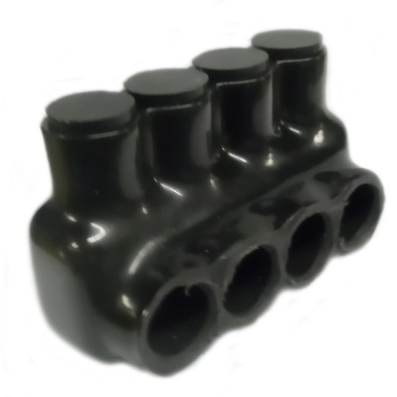 Multi-Tap Connector 4-Port Black Insulated 14 – 1/0 AWG 1-Sided By NSI Tork IPL1/0-4