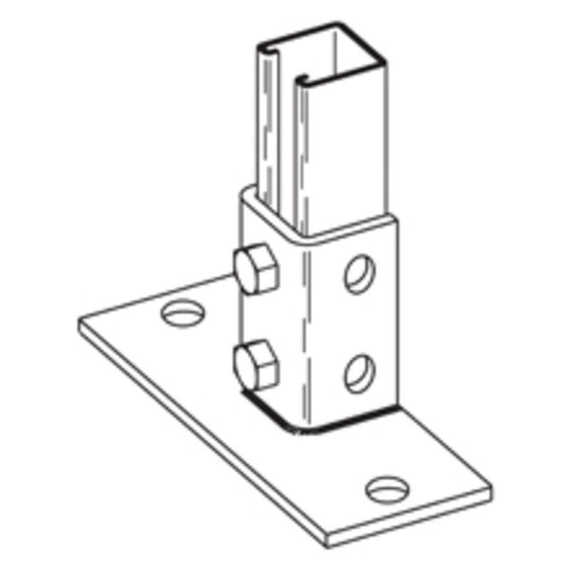 POST BASE FOR 1 5/8-IN. X 1 5/8-IN. CHANNEL 8-IN. X 3 1/8-IN. X 3 1/2-IN. By Eaton B-Line B280FLZN