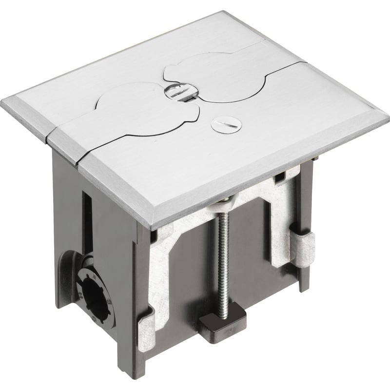 Rectangular Floor Box Assembly Adjustable Depth: 2 Nickel Plated By Arlington FLBAF101NL