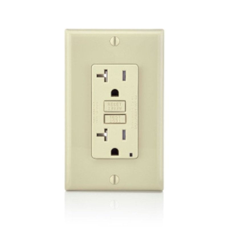 Tamper Resistant GFCI Receptacle 20A 125V Ivory By Leviton GFTR2-I
