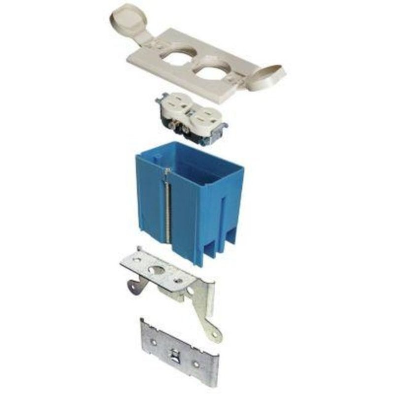 Adjustable Floor Box Duplex 1-Gang Ivory By Thomas & Betts B121BFBR