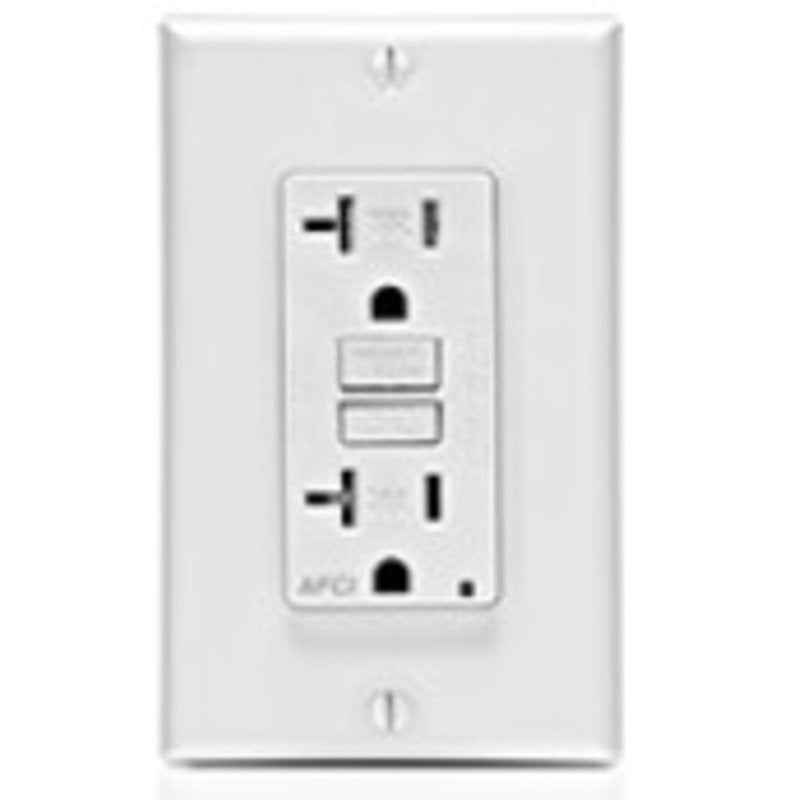 AFCI/GFCI Receptacle 20A 125V White By Leviton AGTR2-W