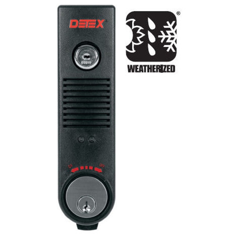 Detex EAX-500W BLACK Exit Alarm Surface Mount Battery Powered Weatherized Black Finish – KAL DOOR HARDWARE