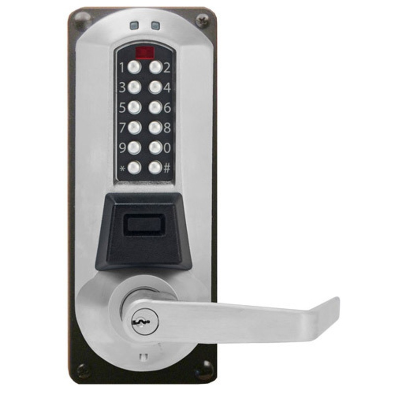 Eplex E5610XSWL-626-41 Pushbutton Exit Trim Lever Lock with Dual Credential and Schlage ‘C’ Keyway in Satin Chrome – KAL DOOR HARDWARE