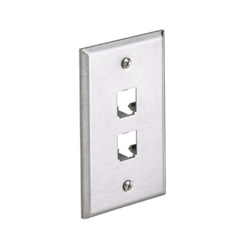 Wallplate Classic 1-Gang 2-Port Box Mount Mini-Com Stainless By Panduit CFP2SY