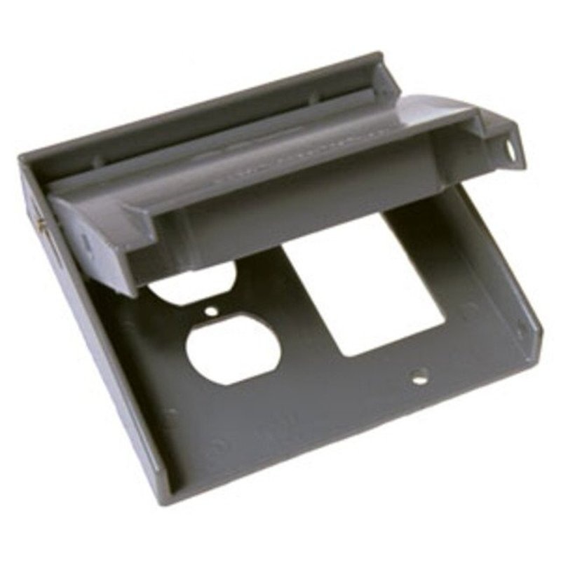 Weatherproof Cover 2-Gang (1) Duplex (1) GFCI Vertical Non-Metallic Gray By Hubbell-Raco 5033-0