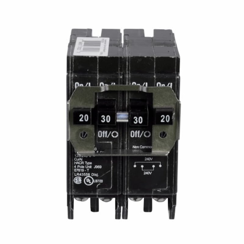 BR Thermal Magnetic Circuit Breaker 2 x 4P 50A By Eaton BRD250250