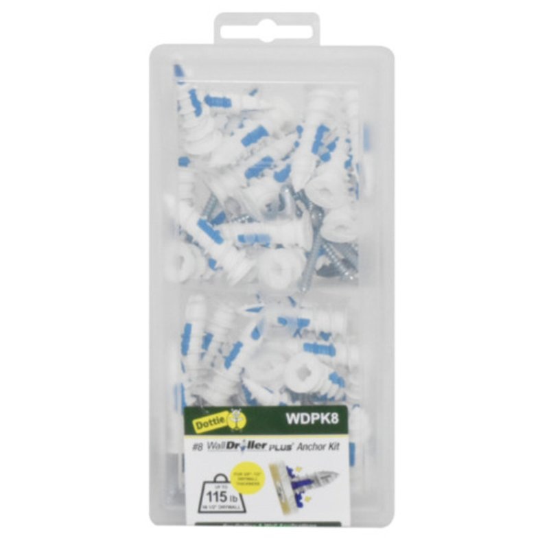 Nylon Walldriller Plus Anchor Kit #8 Phillips Pan Head By Dottie WDPK8