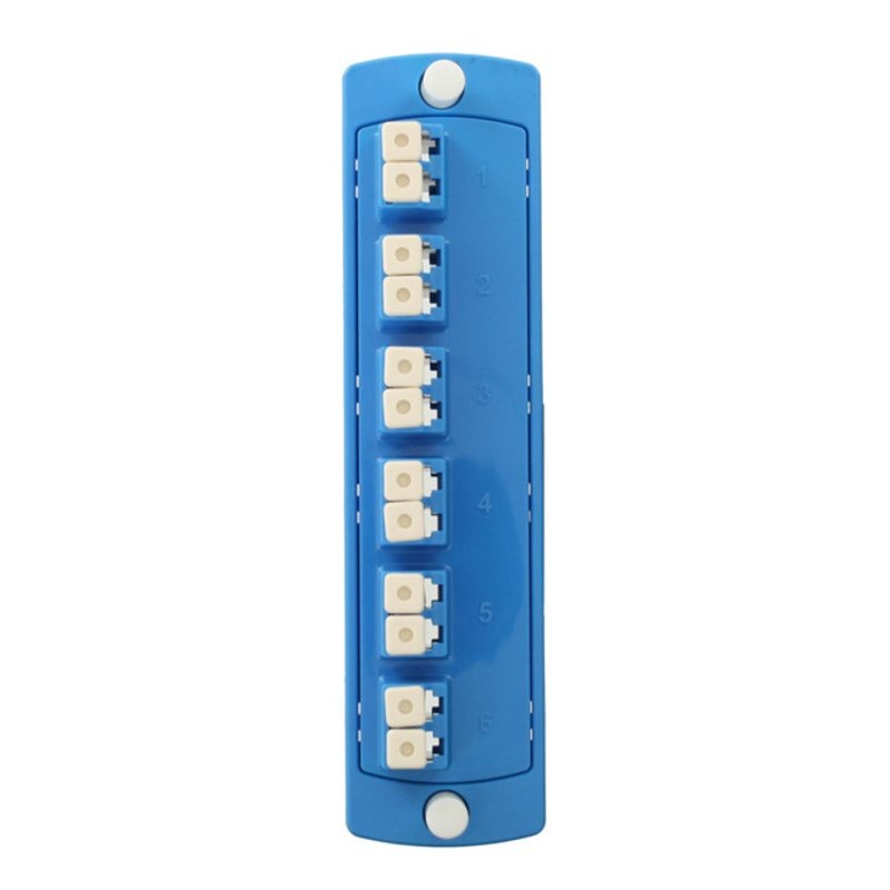 SDX Precision Molded Fiber Adapter Plate (BLUE) Single-mode OS1/2 Duplex LC 12 fibers By Leviton 5F100-2LL