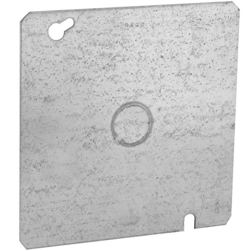 4-11/16 Square Cover Flat 1/2 Knockout in Center By Hubbell-Raco 833