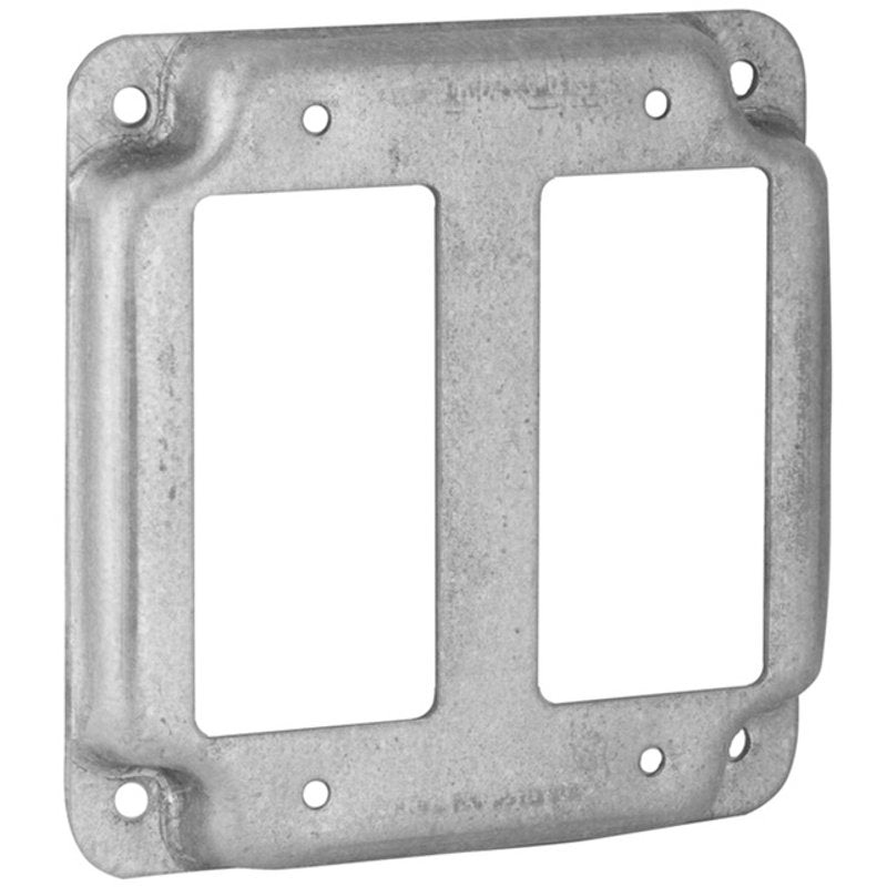 4 Square Exposed Work Cover (2) Decorator/GFCI By Hubbell-Raco 809C