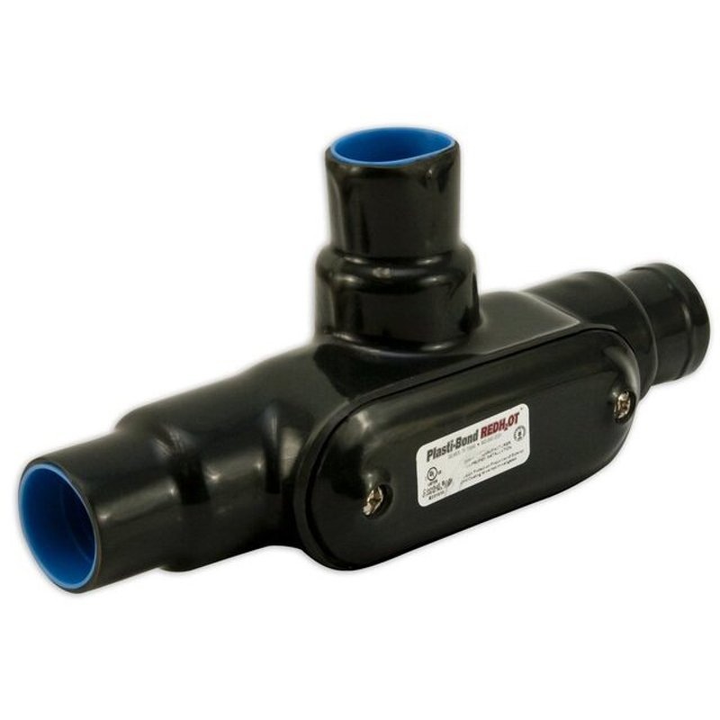 Conduit Body Type: T FM7 Size: 1/2 Material: PVC Coated Iron By Plasti-Bond PRT17