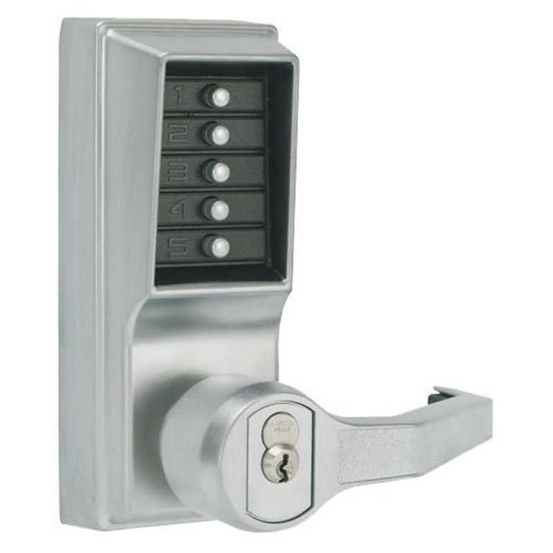 Dormakaba LL1041R-026-41 Pushbutton Lever Lock Prepped For Sargent Core Override in Bright Chrome – KAL DOOR HARDWARE