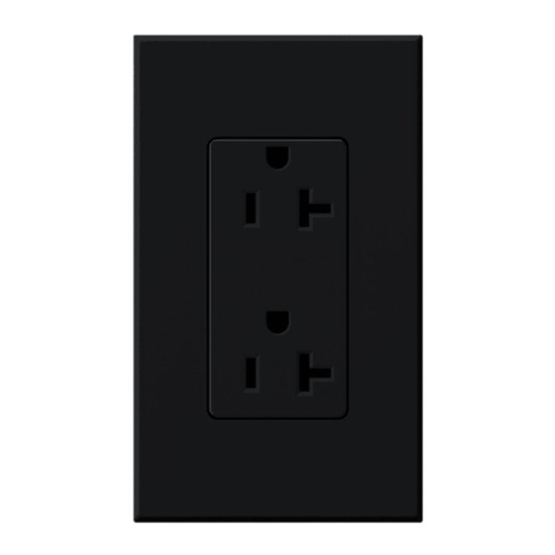 Duplex Receptacle Tamper Resistant 125V/15A Black By Lutron NTR-15-TR-BL