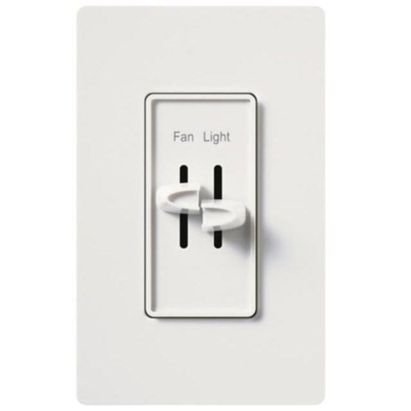 Fan/Light Control Slide Type 1-Pole 300W 1.5A 120V White By Lutron S2-LFSQ-WH