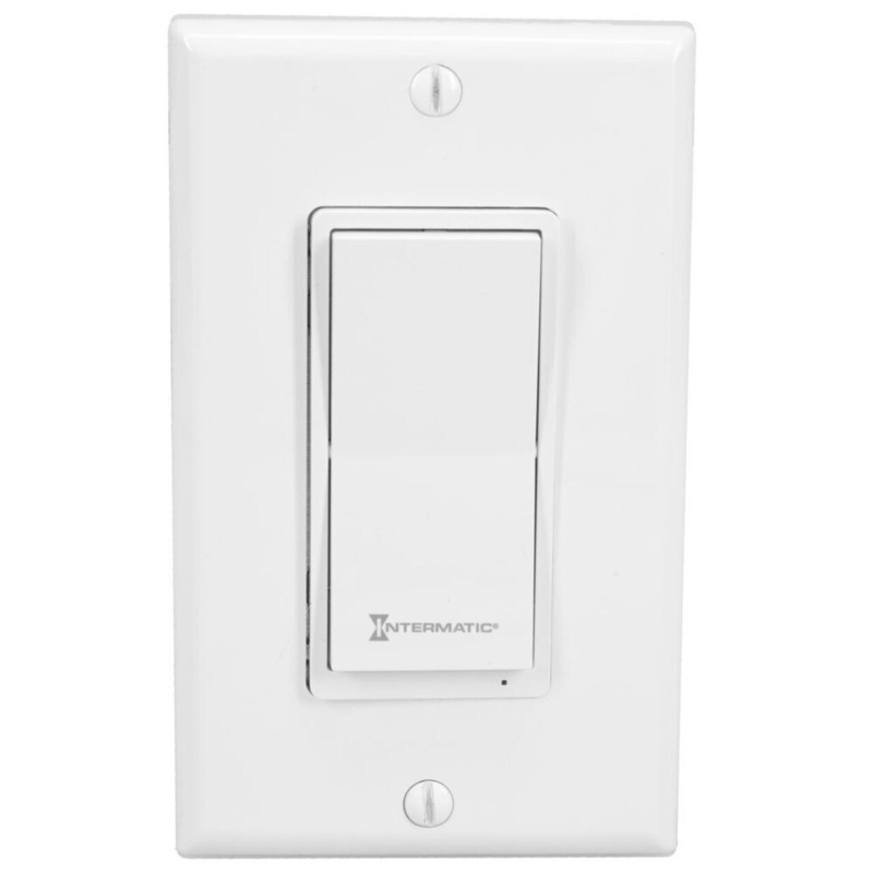 In-Wall Wi-Fi Smart Switch White 15 Amp By Intermatic SH-ABIWS1-WH