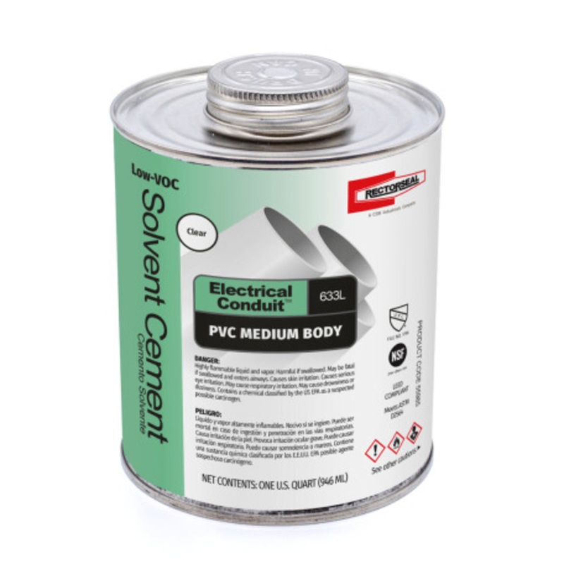 PVC Cement Medium Body Fast-Set Clear 1 Pint By Rectorseal 55983