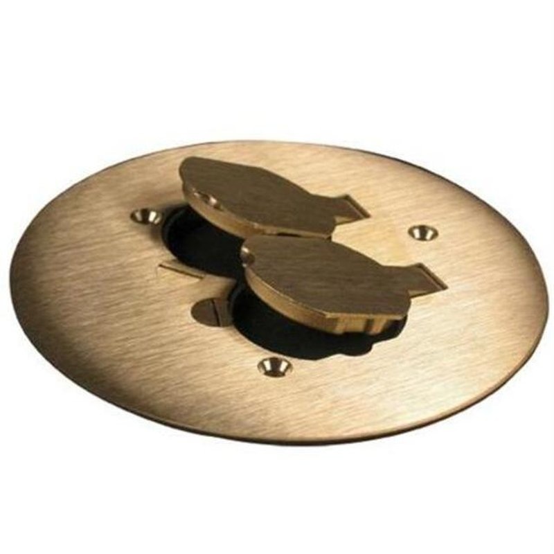 Round Duplex Receptacle Cover 5-1/2 Diameter Brass By Wiremold 895