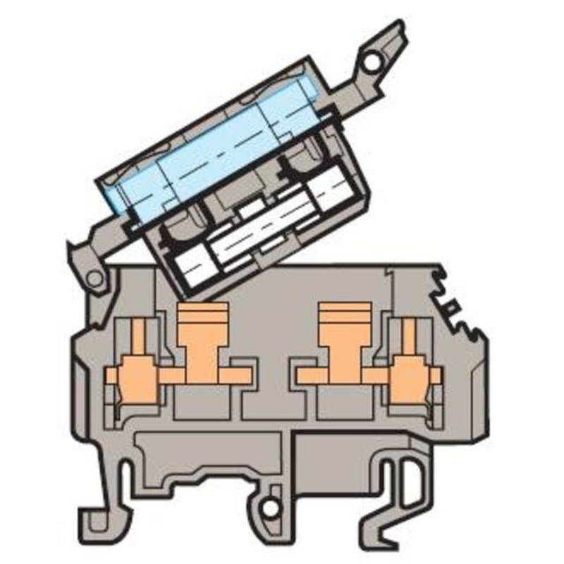 Terminal Block Fuse Holder 8mm Type: M4/8.SFD Gray By Entrelec 1SNA115663R2300
