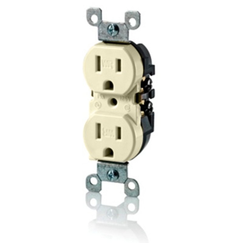 15A TR/WR Residential Grade Duplex Receptacle 5-15R Ivory By Leviton W5320-T0I