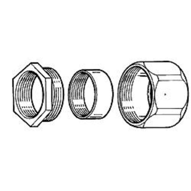 Rigid Three-Piece Coupling 2 Threaded Malleable By Hubbell-Raco 1508