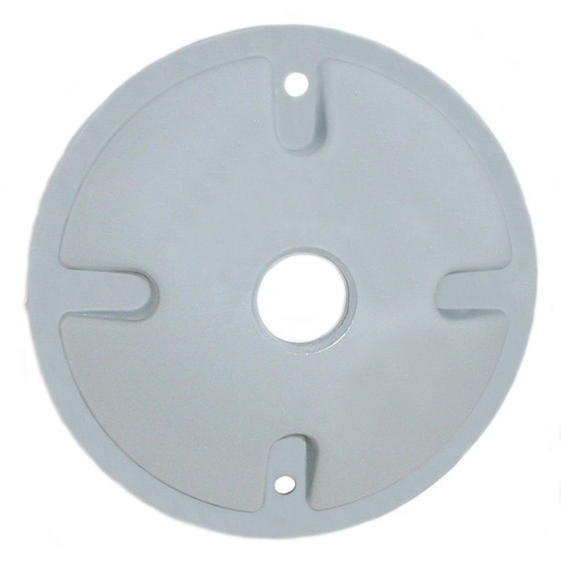 Weatherproof Round Cover 4 Diameter (1) 1/2 Outlets Zinc Die Cast Gray By Mulberry Metal 30367