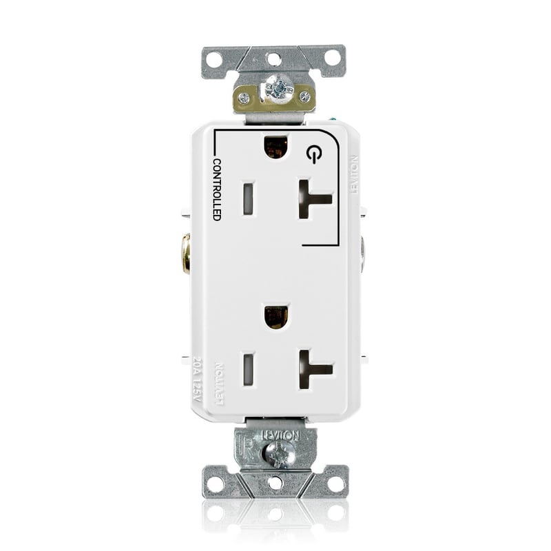 20A TR Commercial Grade Decora Receptacle 5-20R White By Leviton TDR20-S1W