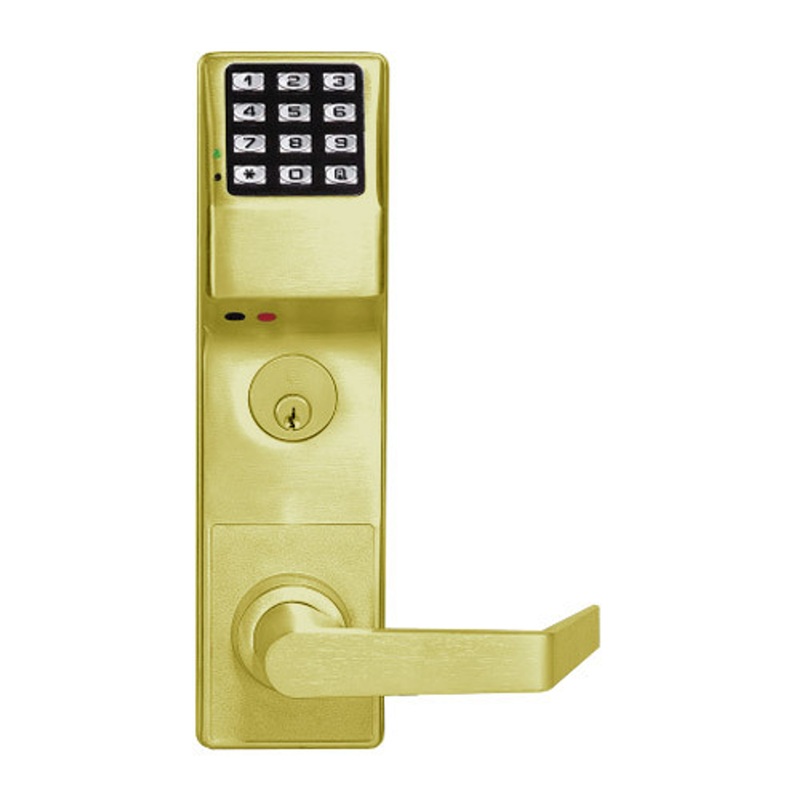 Alarm Lock DL3500CRR-US3 Trilogy Series Digital Mortise Keyless Pin Lock Straight Leverset in Polished Brass – KAL DOOR HARDWARE