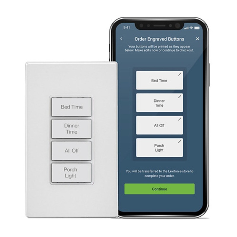 Decora Smart Scene Controller Switch Wi-Fi 2nd Gen Neutral Wire Required White By Leviton D2SCS-1BW