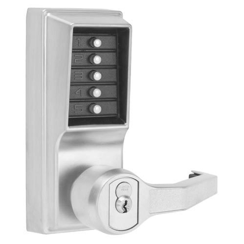 Simplex LL1022S-26D-41 Pushbutton Lever Lock with Schlage Core Override in Satin Chrome – KAL DOOR HARDWARE