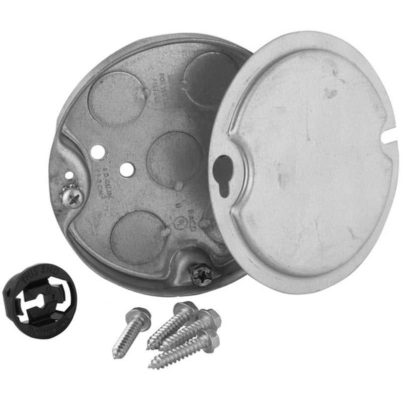 4 Ceiling Pan 1/2 Deep 1/2 KOs Metallic By Hubbell-Raco 295-1