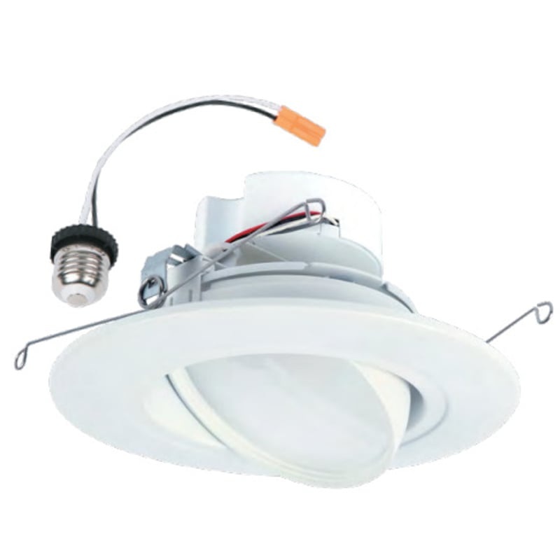 5/6 LED Adjustable Gimbal Downlight 27-50K Matte White By Halo RA56LS9FSD2W1EWH
