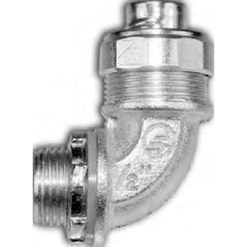 Liquidtight Connector 90 Degree 2-1/2 Diameter Steel With Zinc Finish By American Fittings STR25090