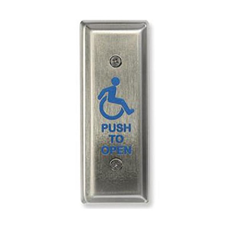 MS Sedco 59J-HSS Stainless Steel Door Activation Switch Blue Face Plate Stainless Steel Jamb Switch WHEELCHAIR/PUSH TO OPEN