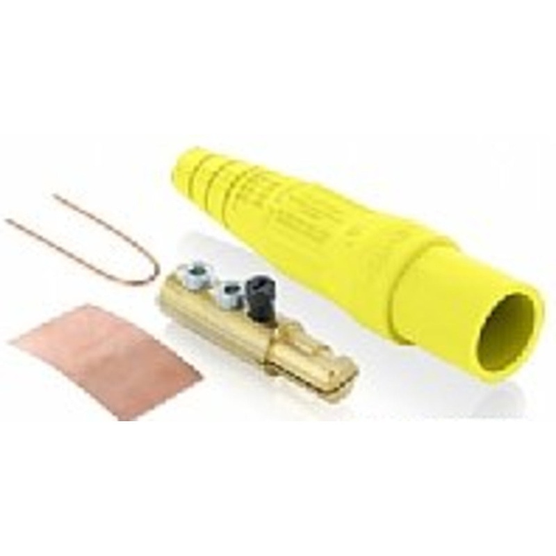 Cam Connector Male Plug Double Set Screw #6-#2 AWG Yellow By Leviton 16D44-UY